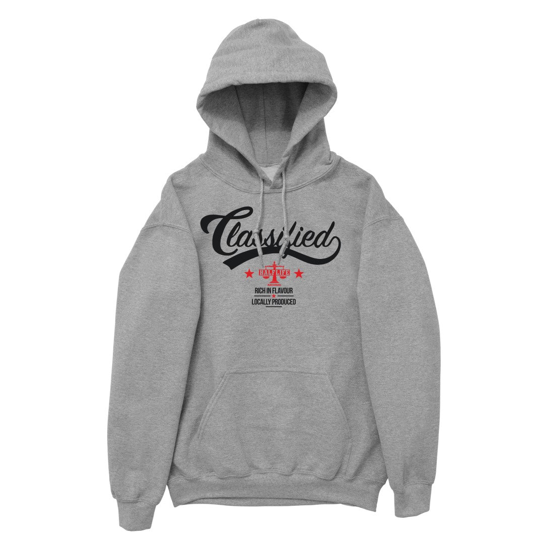 Classified X HalfLife Hoodie  - Rich in Flavour, Locally Produced - Grey